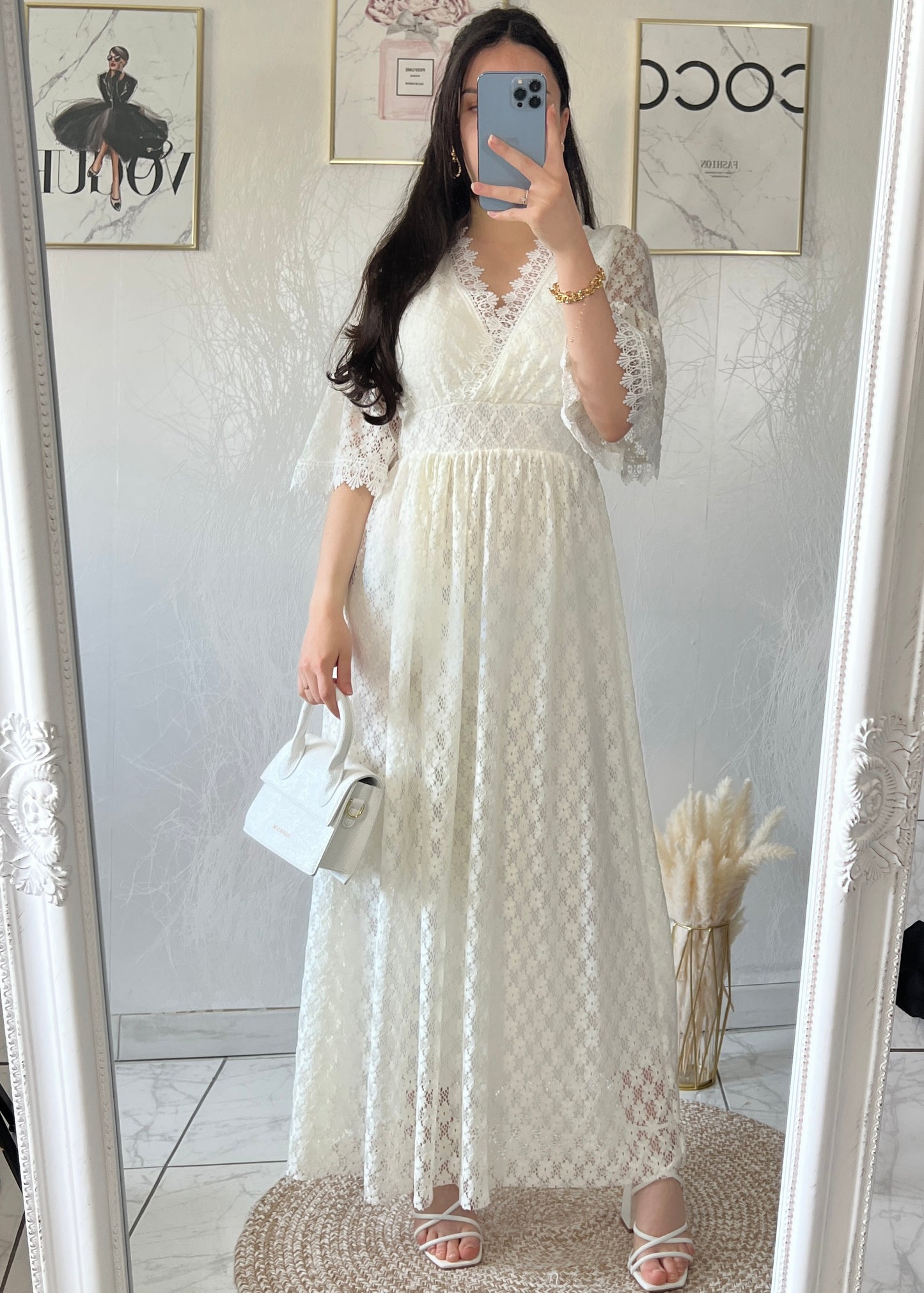 Chic white BOHEMIAN dress