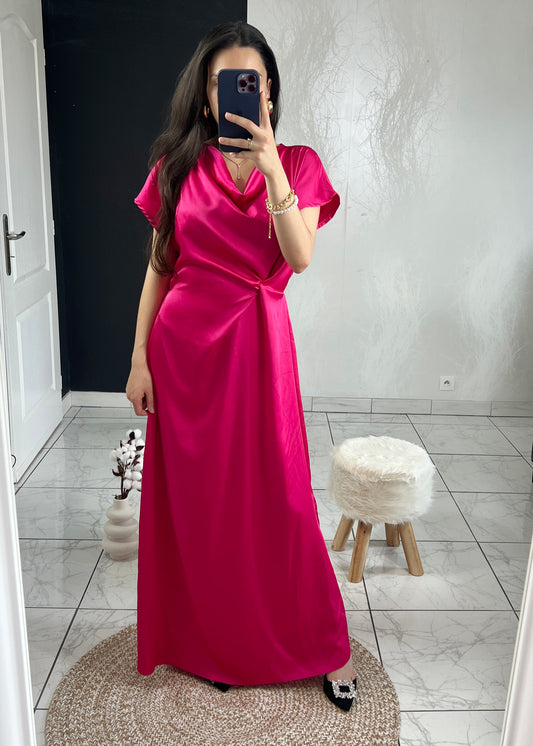 Robe noeud NISA fuchsia