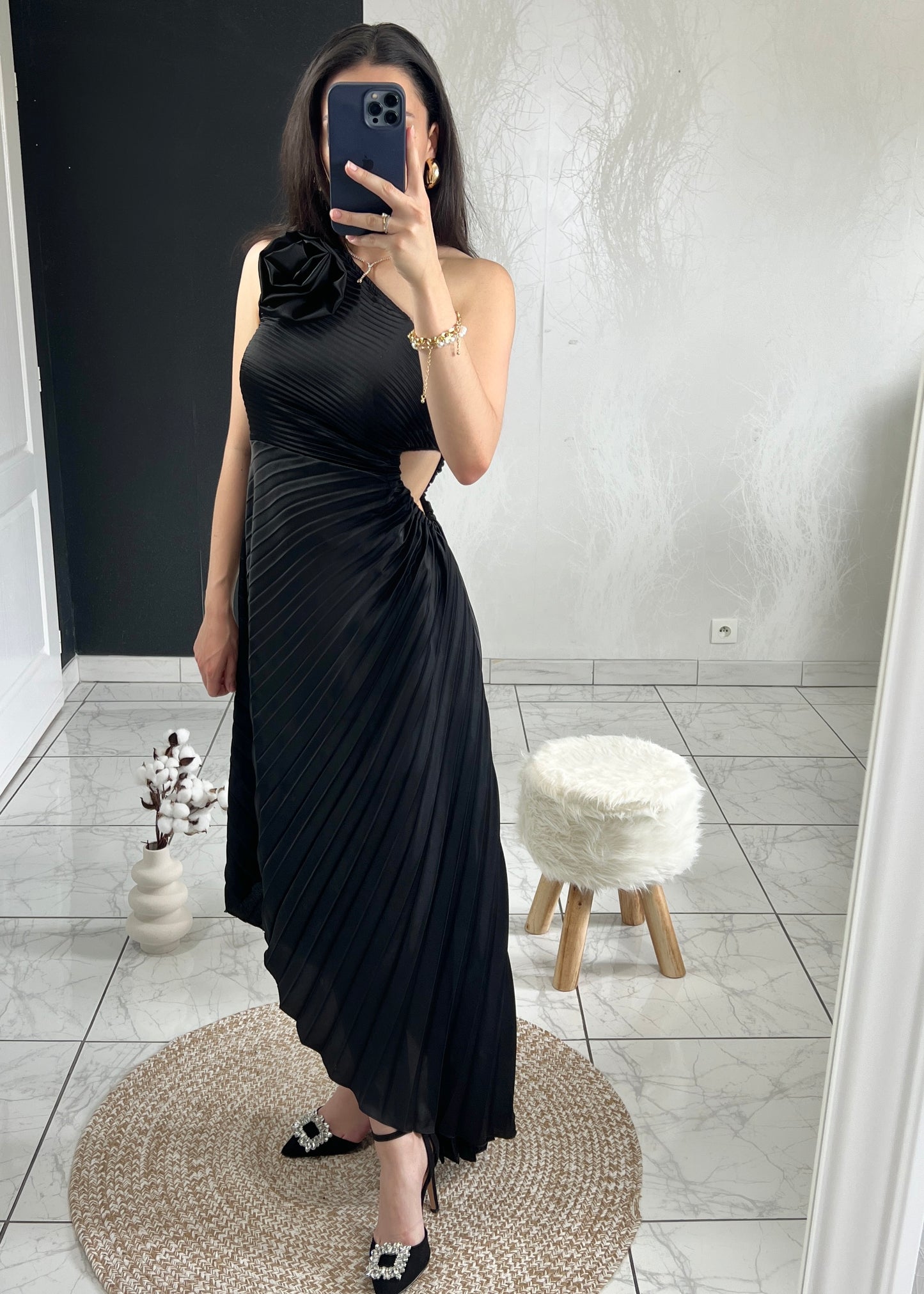 Robe plissée ROSA noire