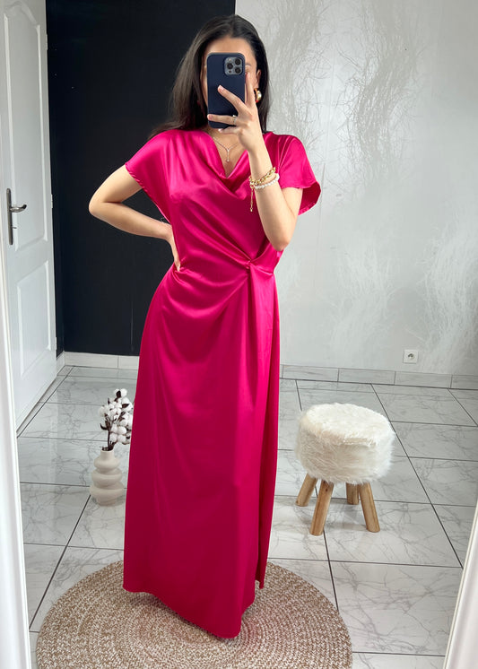 Robe noeud NISA fuchsia