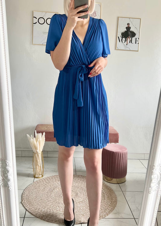 Robe plissée JADE bleue