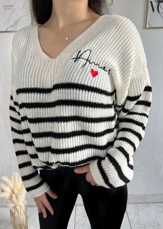 White AMOUR sweater