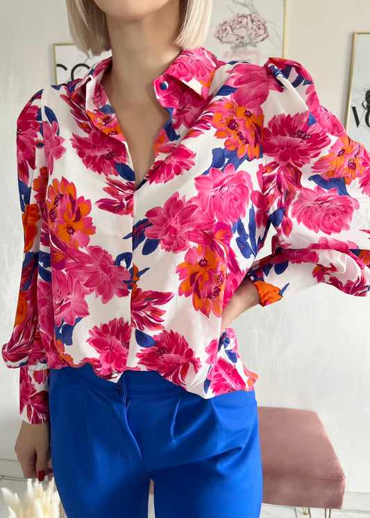 FLORA fuchsia blouse