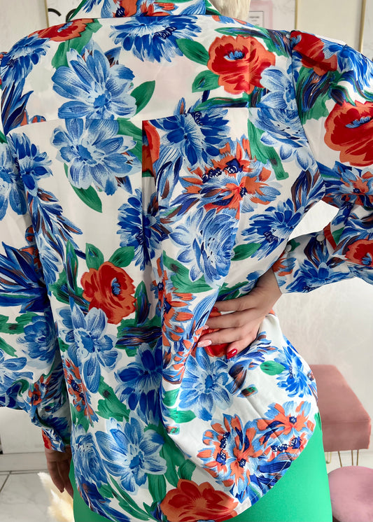 Blue FLORA blouse