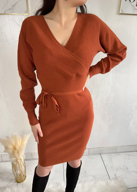 MAY camel sweater dress