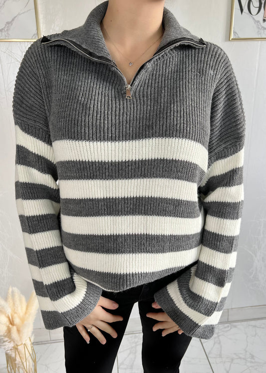 Gray BAY zip sweater