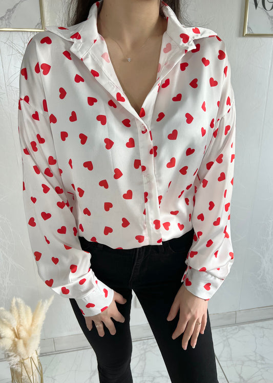 Chemise COEUR rouge