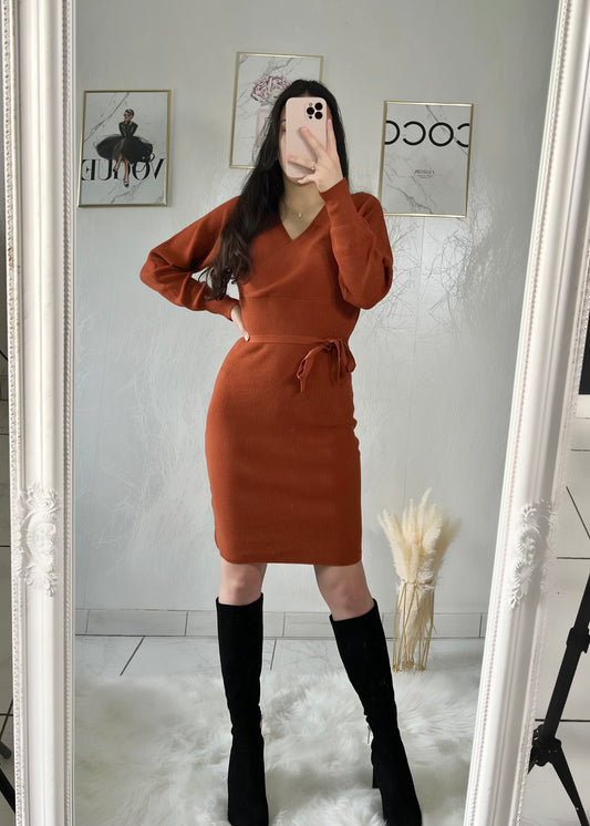 MAY camel sweater dress